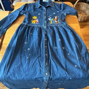 Disney Blue Long Sleeve Denim Dress